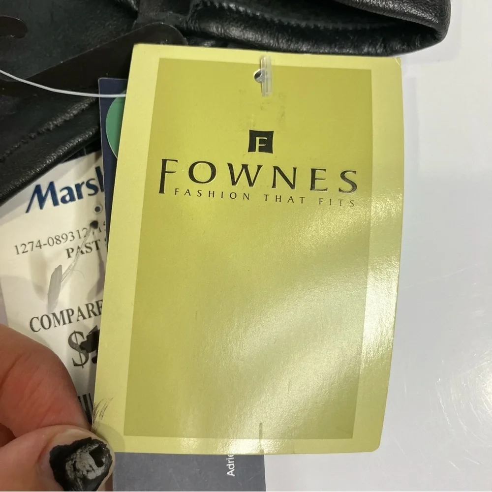 Fownes black leather gloves women’s‎ size